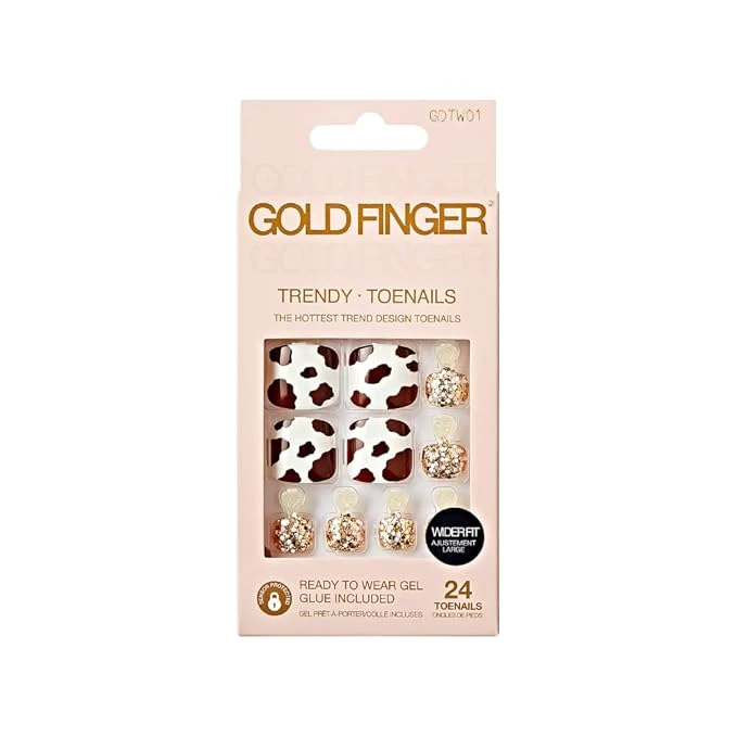 Gold Finger Trendy Wider Fit Toenails – Size 01–09 - Image 2
