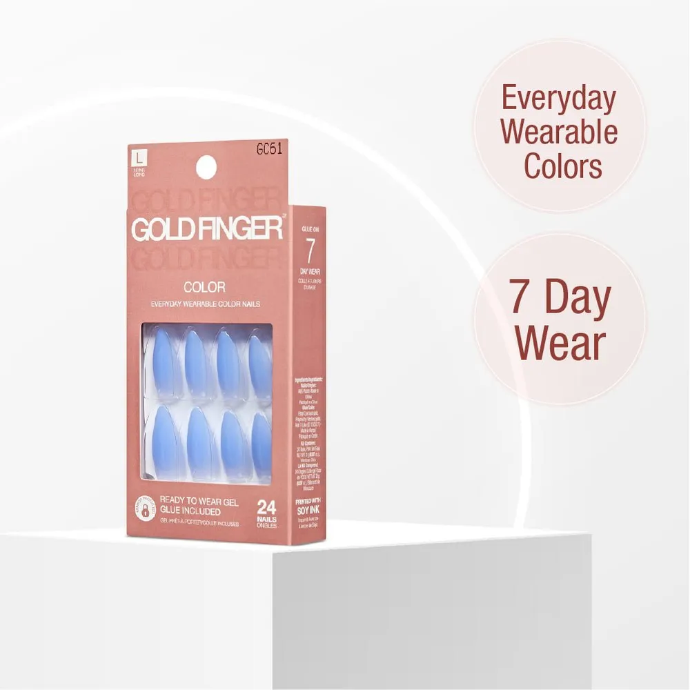 GoldFinger Solid Color Press-On Nails Kit