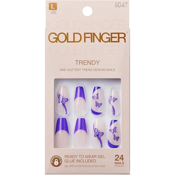 GoldFinger Trendy Press-On Nails – 24pcs Set - Image 6