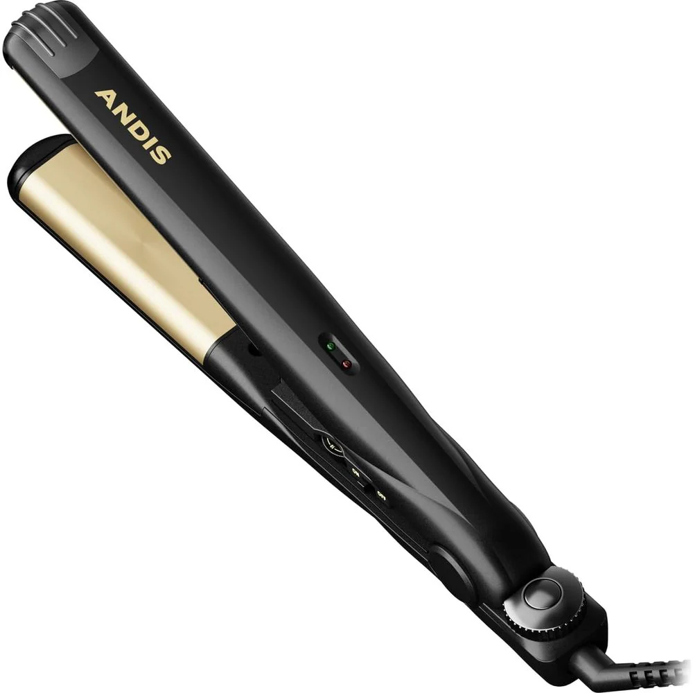Andis 1" Ceramic Curved Edge Flat Iron – Smooth, Curl & Flip Hair