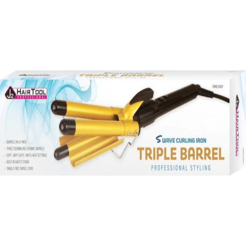 J2 Professional Triple Barrel Styling Iron – Deep Wave Hair Waver
