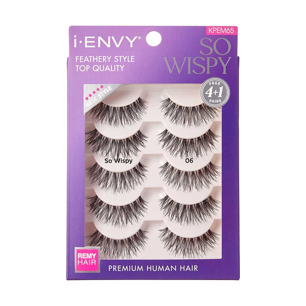 IENVY by KISS So Wispy Premium Human Hair Lash – 4 Pairs + 1 Free - Image 3