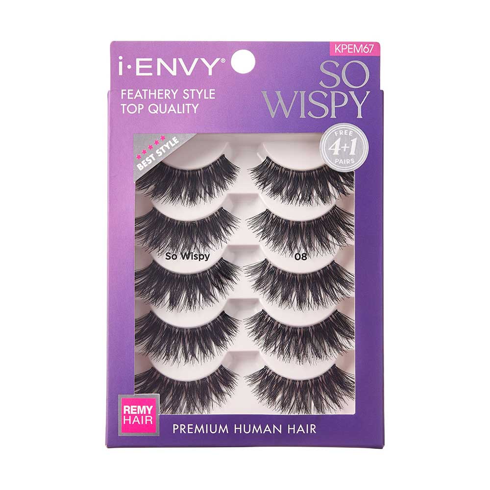 IENVY by KISS So Wispy Premium Human Hair Lash – 4 Pairs + 1 Free - Image 5