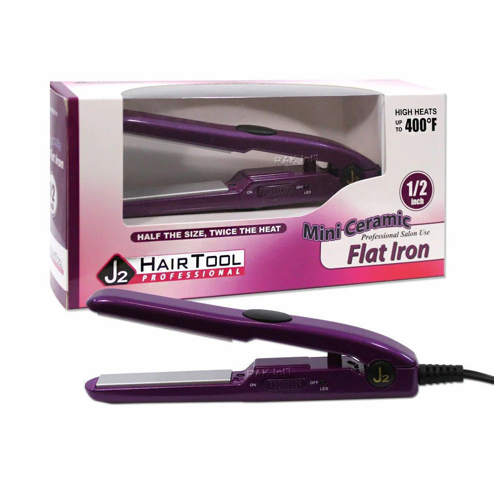 J2 Mini Flat Iron 1/2 Inch – Edges & Travel Purple - Peach - Image 3