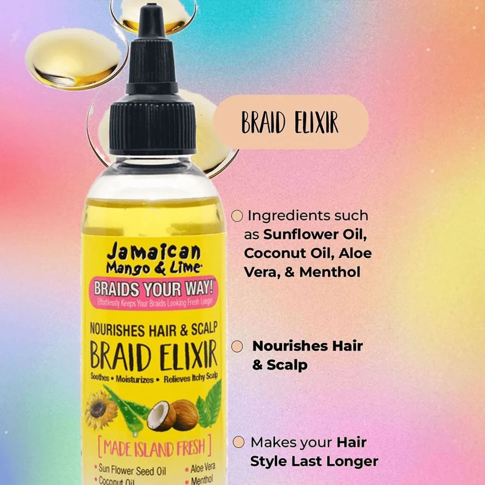 Jamaican Mango & Lime Braid Elixir - Anti-Frizz Scalp Treatment 4oz - Image 4