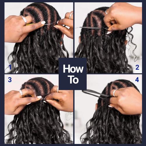 Janet Collection Encore La Vie Feather Crochet Human Hair Blend Deep – 18″ - Image 5