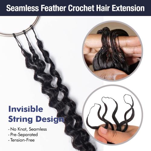 Janet Collection Encore La Vie Feather Crochet Human Hair Blend Deep – 18″ - Image 6