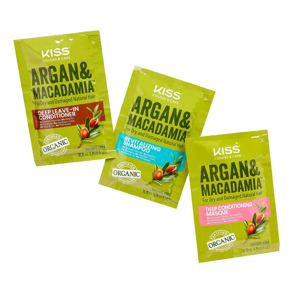 Kiss Colors & Care – Argan Macadamia Travel Sachets