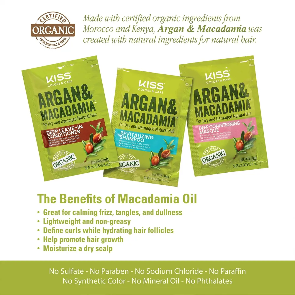 Kiss Colors & Care – Argan Macadamia Travel Sachets - Image 7