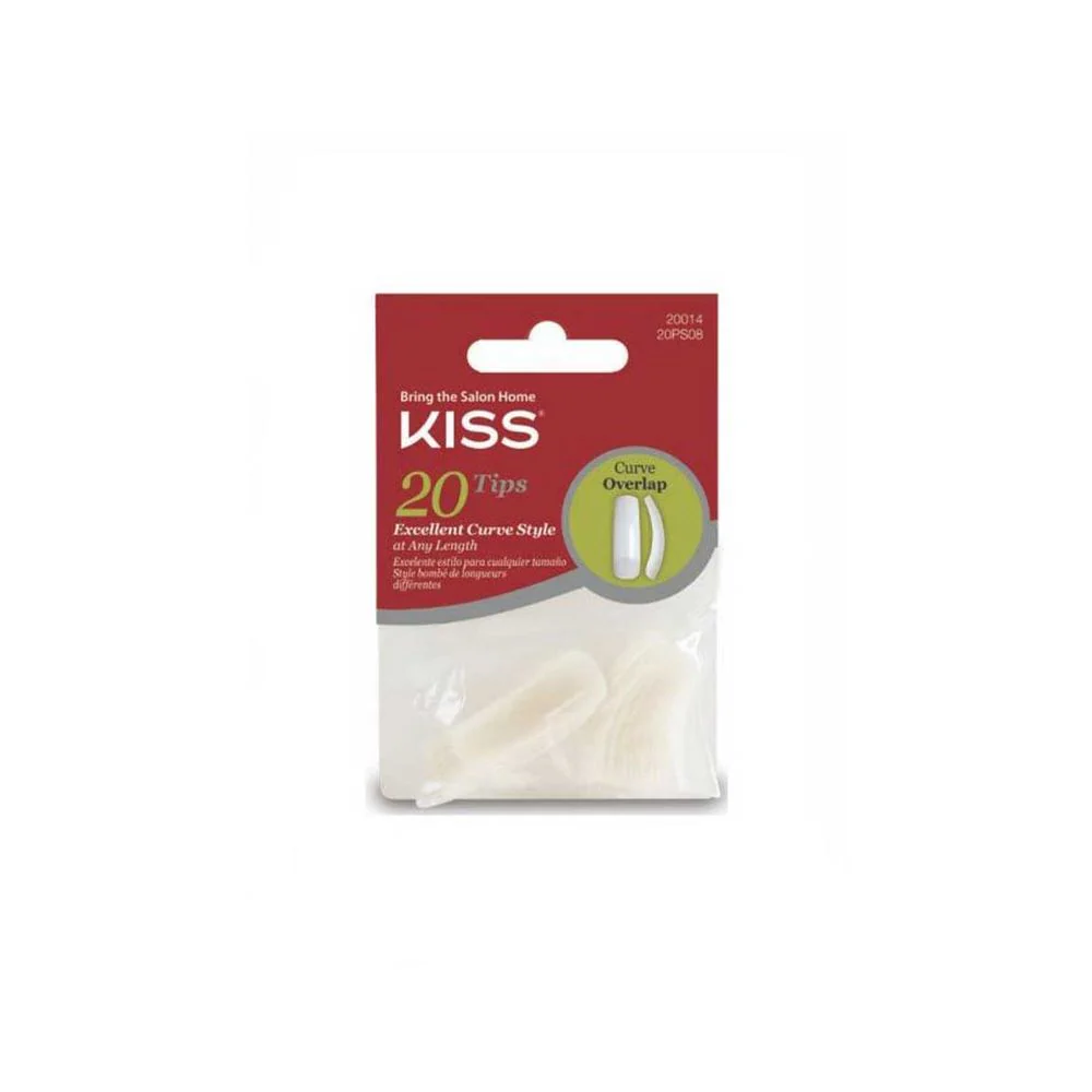 KISS Curve Overlap Nail Tips Natural Finish โ 20 Tips