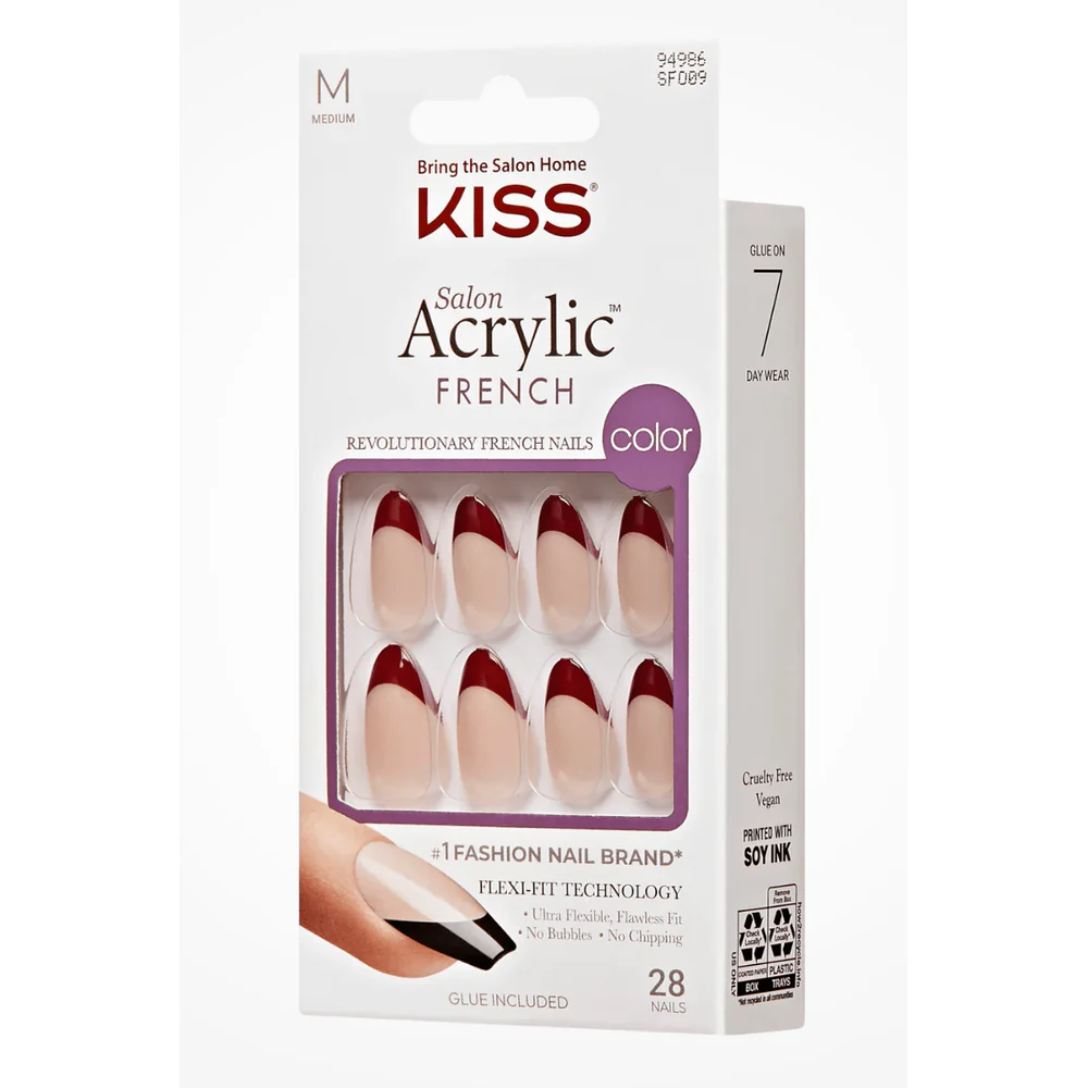 KISS Salon Acrylic French Short Nails – 28 Nails with Glue - Image 5