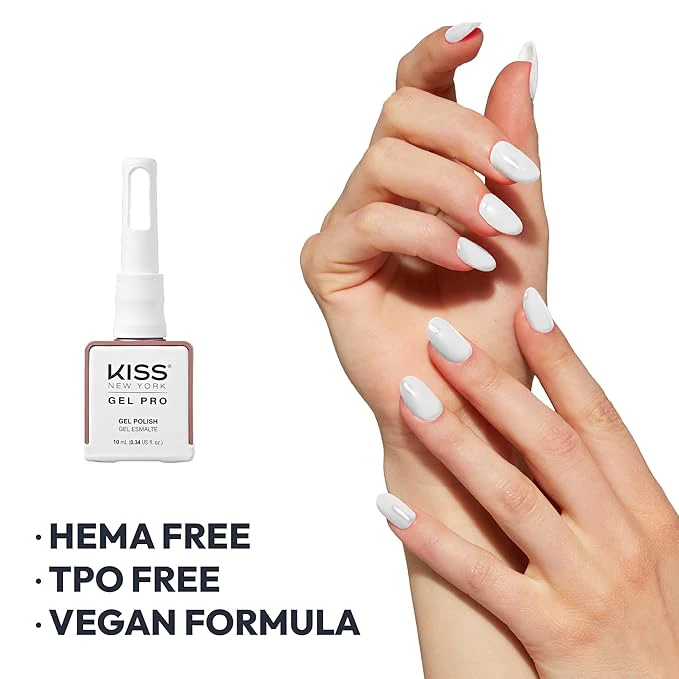 Kiss New York Gel Pro – "Paint It White" Gel Nail Polish (10ml) - Image 3