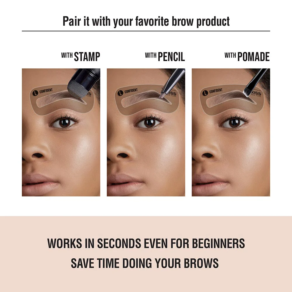 Kiss New York Professional Natural Brow Stencil Set - Image 2
