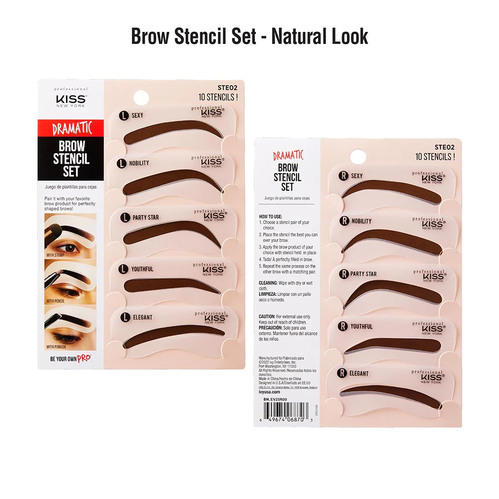 Kiss New York Professional Natural Brow Stencil Set - Image 6