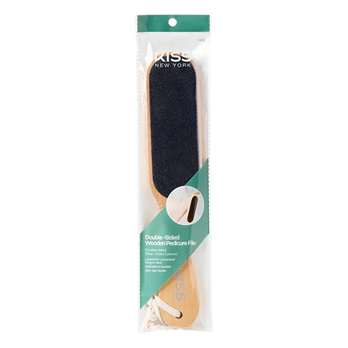 KISS Pedicure File – Double-Sided Wood with Stainless Steel Blade - Image 4