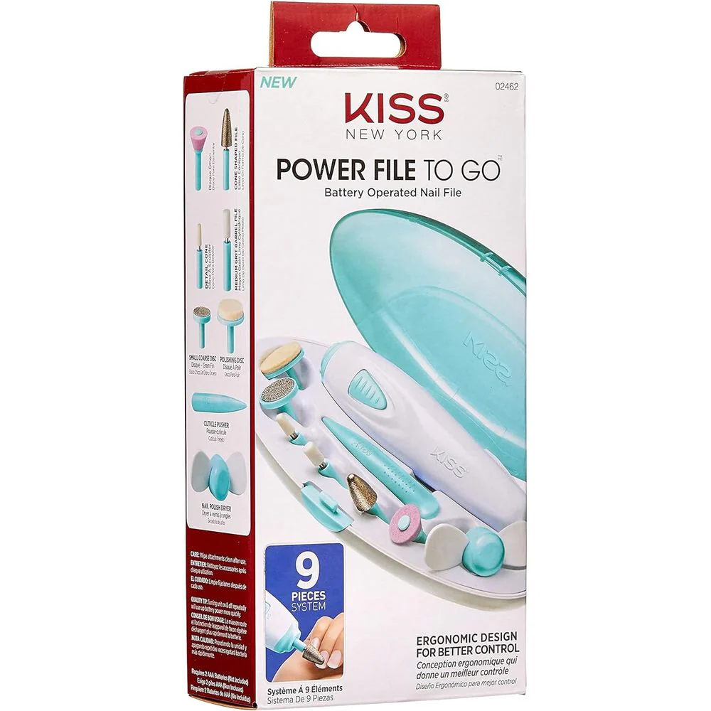 KISS Power File To Go - 9-Piece Portable Electric Nail File Kit - Image 3