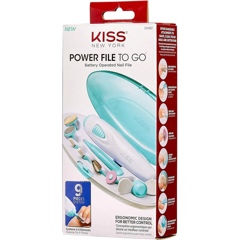 KISS Power File To Go - 9-Piece Portable Electric Nail File Kit - Image 4