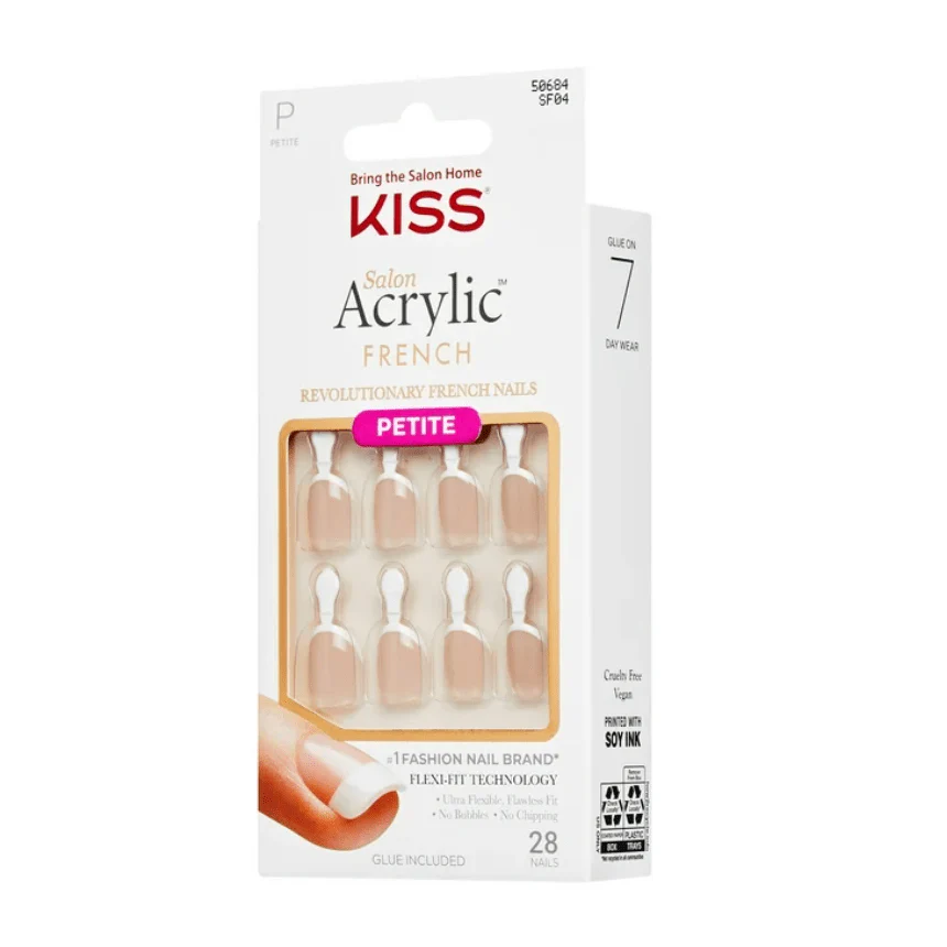 KISS Salon Acrylic French Nude Nails – 28 Nails with Glue - Image 3