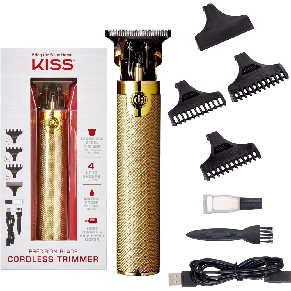 KISS USA Precision Blade Cordless USB Hair Trimmer Clipper – 8-Piece Set - Image 2