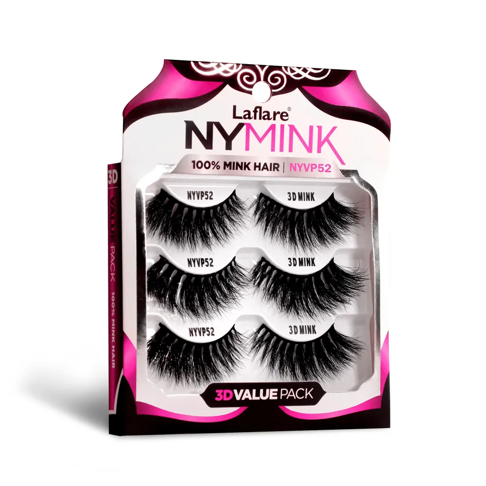 Laflare 3D NY Mink Lashes [3 Pairs] - 100% Real Mink Hair - Image 8