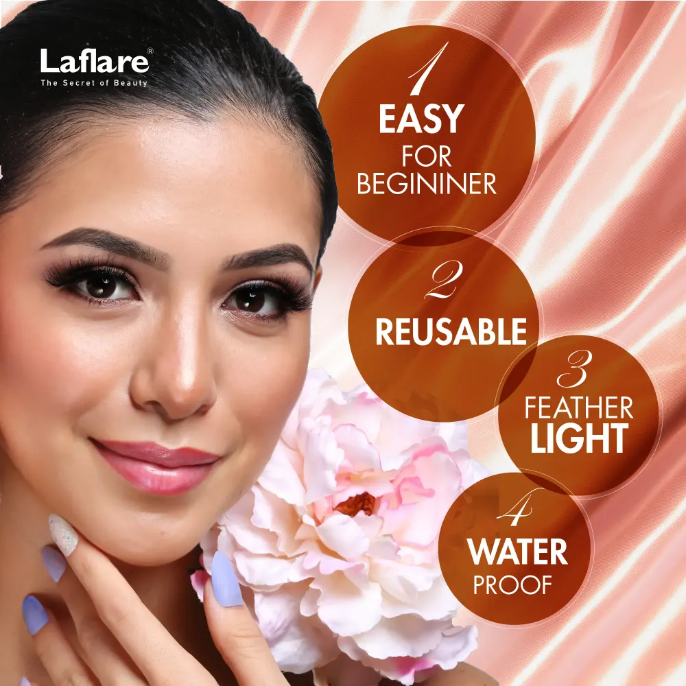 Laflare 3D Silk Mink Max Volume Lashes – 25mm - Image 4