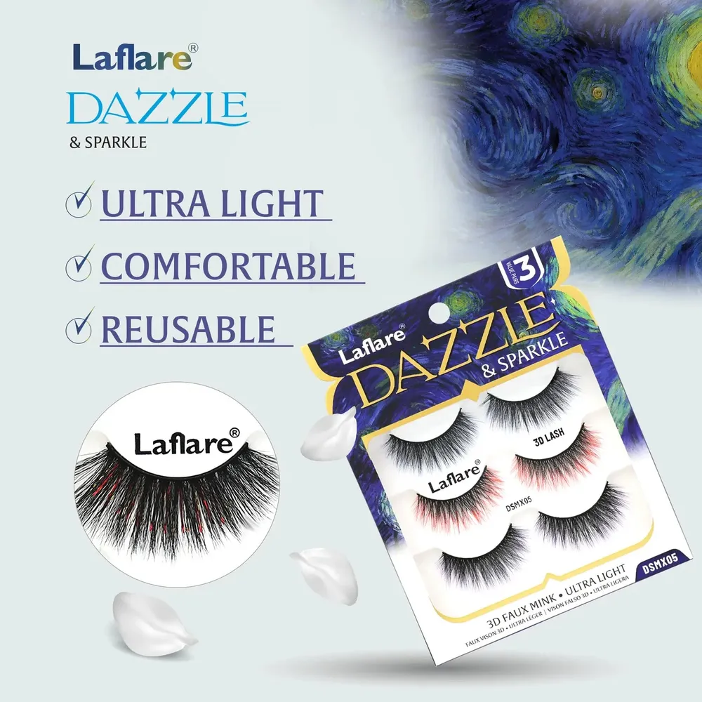 Laflare Dazzle & Sparkle – Colorful & Glitter Eyelashes - Image 3