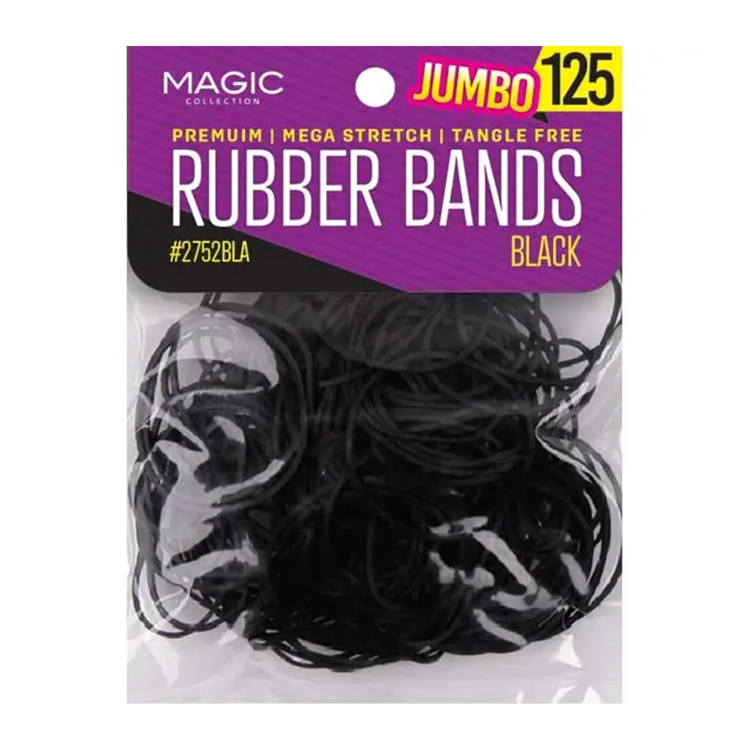 Magic Collection Black Rubber Bands – Assorted Sizes