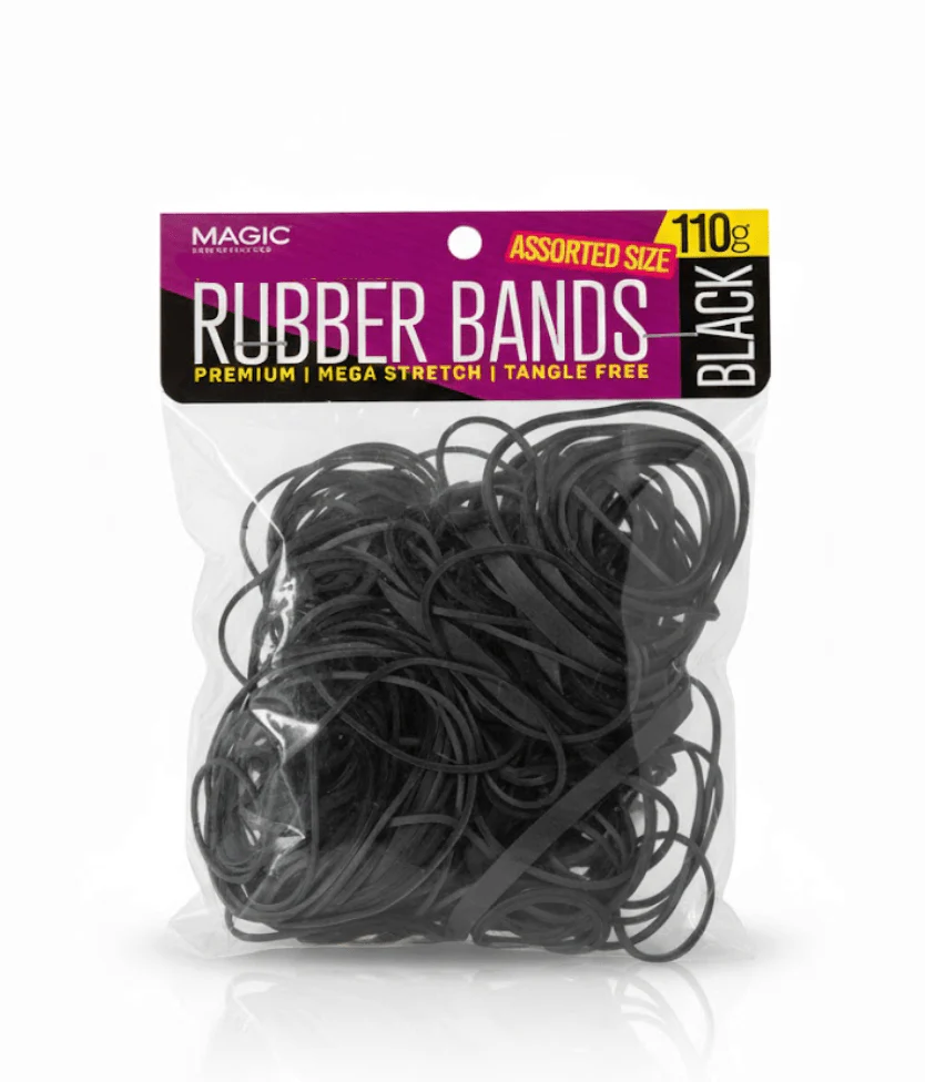 Magic Collection Black Rubber Bands – Assorted Sizes - Image 2