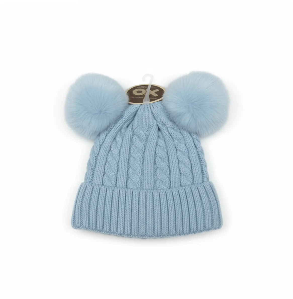 Magic Collection Kids Cable Knit 2 Pom Beanie - Assorted - Image 6