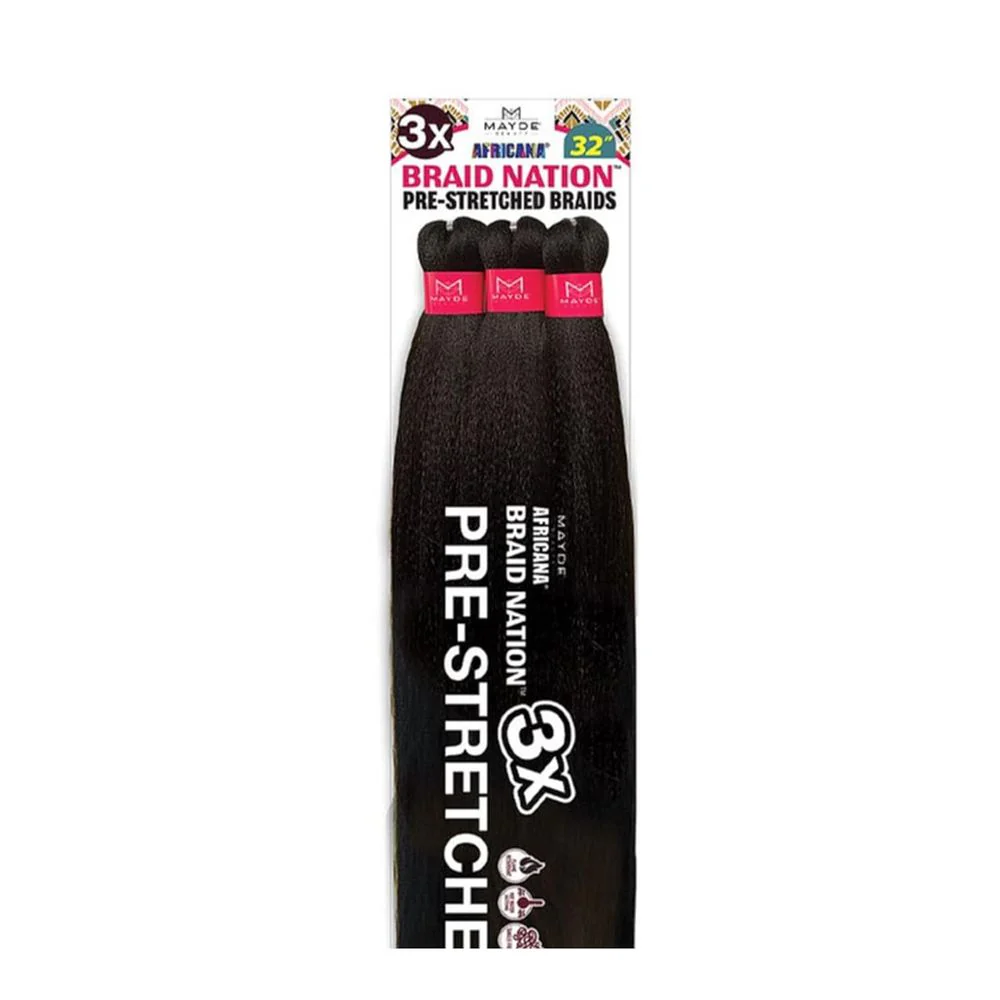 Mayde Beauty Synthetic Braiding Hair – 3X Braid Nation 32″