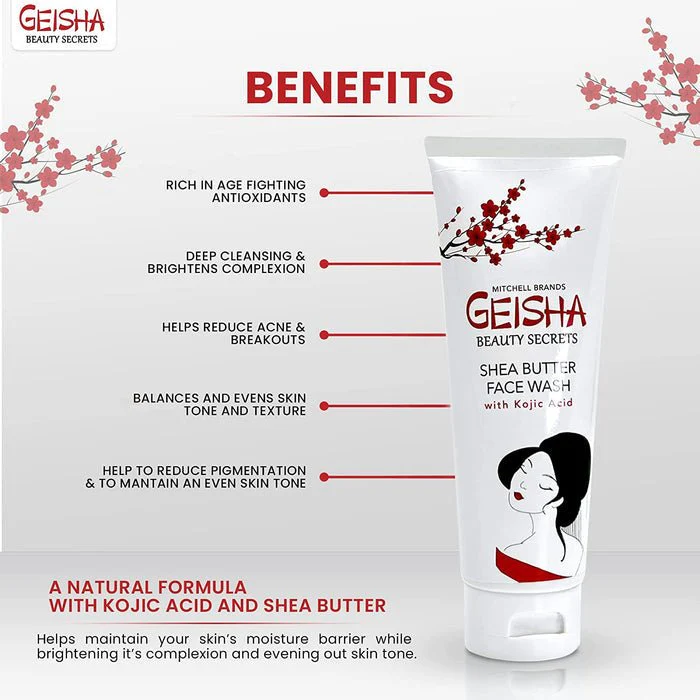 Geisha Beauty Secrets Kojic Acid Shea Butter Face Wash - 4oz - Image 5