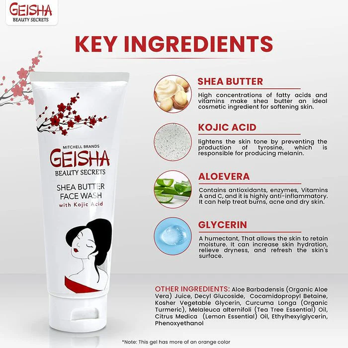 Geisha Beauty Secrets Kojic Acid Shea Butter Face Wash - 4oz - Image 7
