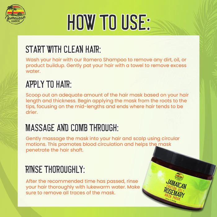 Mitchell  Jamaican Castor Oil+ Rosemary Hair Masque 12oz - Image 4