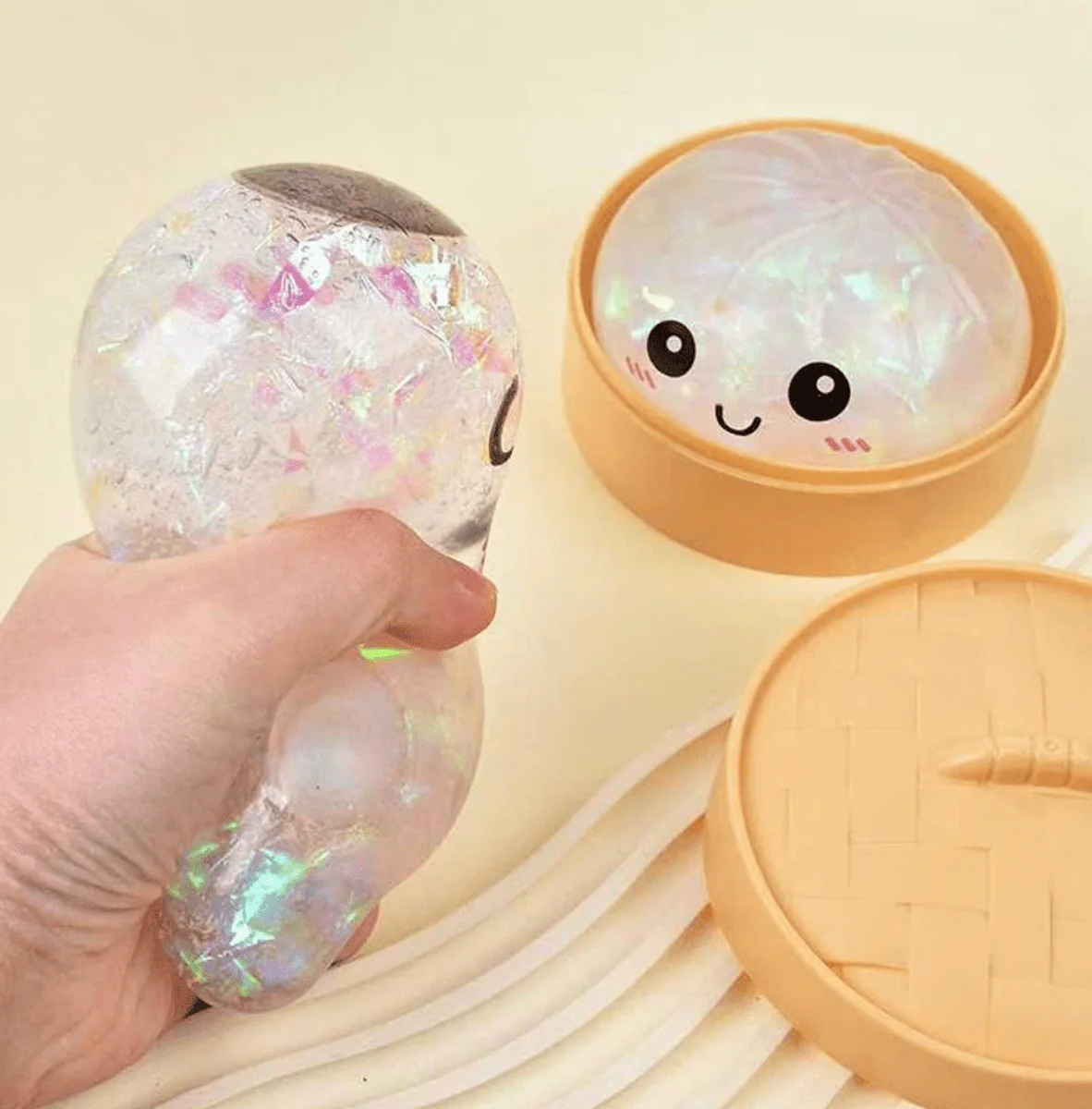 Mystery Steamed Bun Glittery Squishies Toy Stress Relief - Image 3