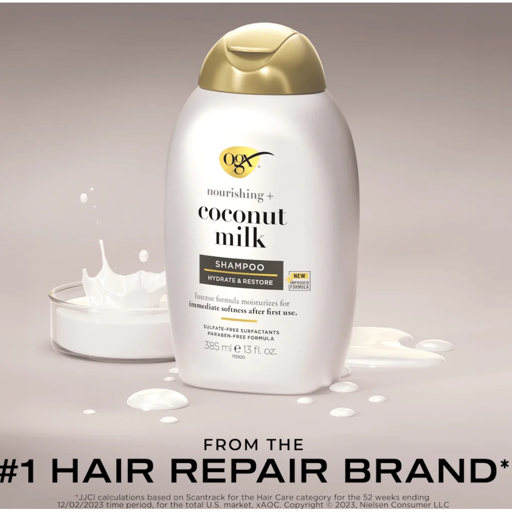 OGX Nourishing + Coconut Milk Shampoo – 13 oz - Image 2