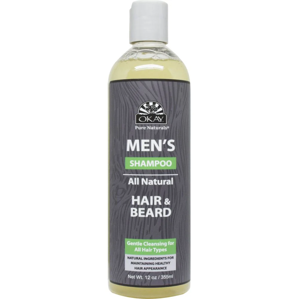 OKAY Men All Natural Hair and Beard Shampoo 12 oz