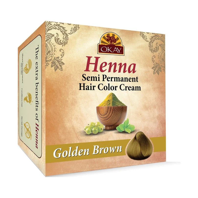 OKAY Henna Semi-Permanent Hair Color Cream - Golden Brown 50g/2oz