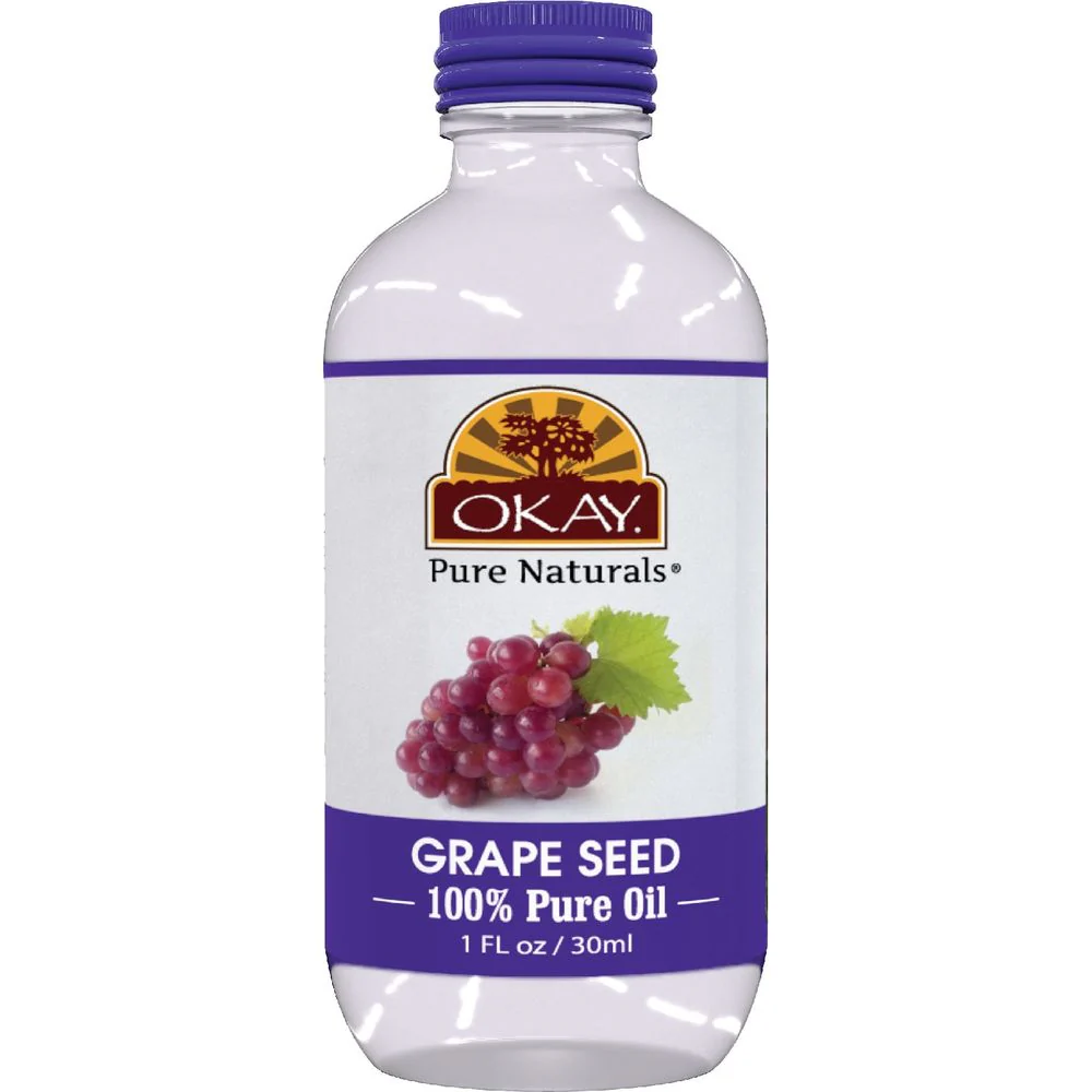 OKAY Pure Naturals 100% PURE GRAPE SEED OIL 1oz/30ml