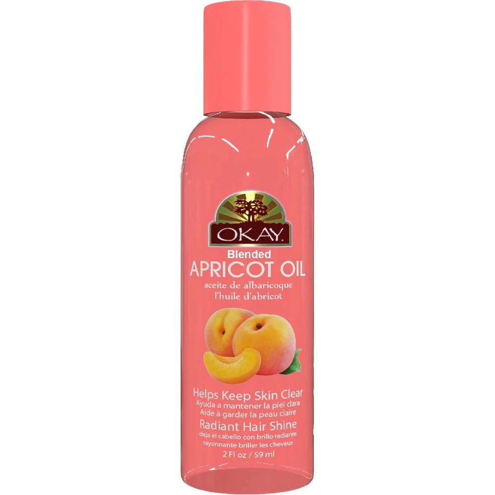 Okay Pure Naturals Apricot Blended Oil for Hair and Skin 2 oz Paraben Free