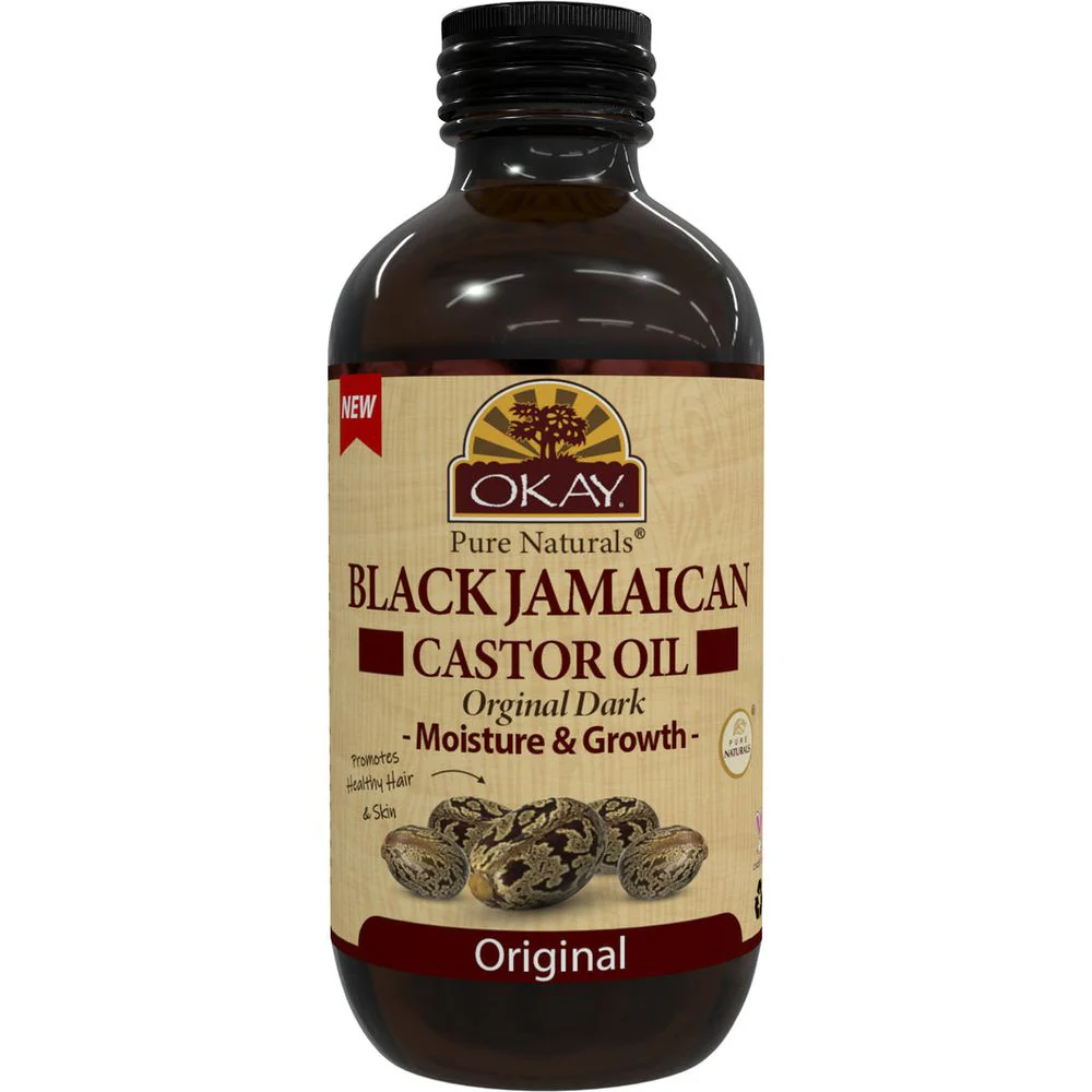 OKAY Pure Naturals BLACK JAMAICAN CASTOR OIL ORIGINAL DARK 4oz