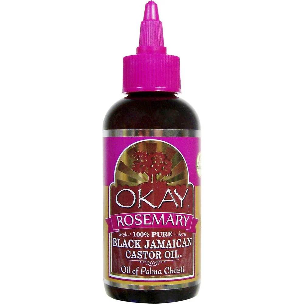 OKAY Pure Naturals BLACK JAMAICAN CASTOR OIL with ROSEMARY 4 Oz