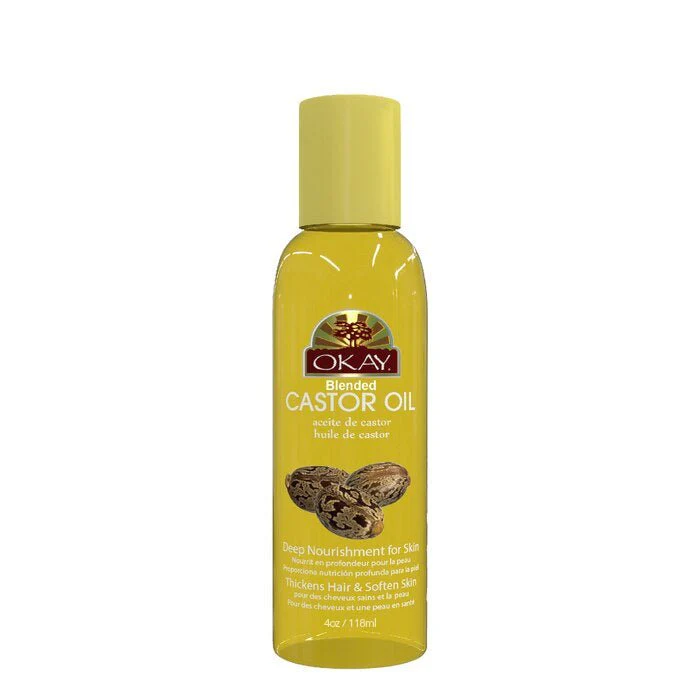 Okay Pure Naturals Castor Blended Oil for Hair, Skin & Body 4oz