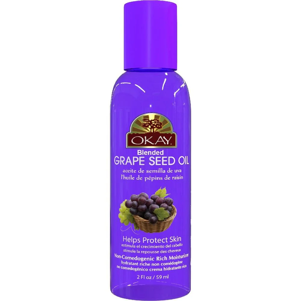 OKAY Pure Naturals Grape Seed Blended Oil for Hair and Skin 2oz