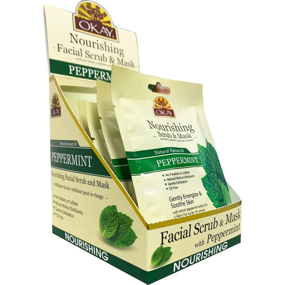 OKAY Pure Naturals PEPPERMINT Facial Scrub 1.5oz / 43g