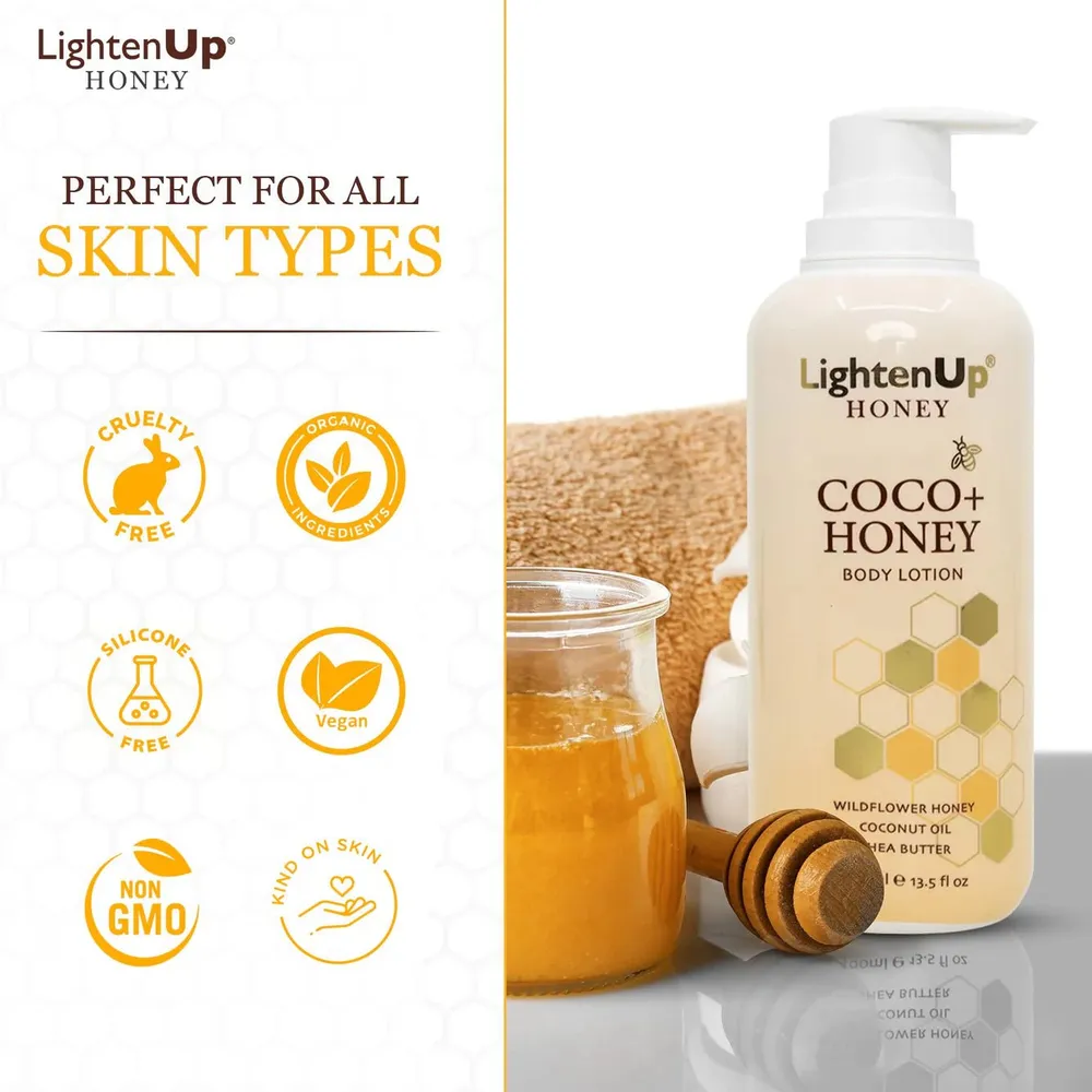 Omic LightenUp Honey Coco+ Honey Body Lotion – 400 ml - Image 5
