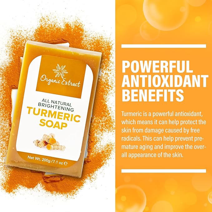 Organic Extract Tumeric Soap Bar - 200g - Image 4