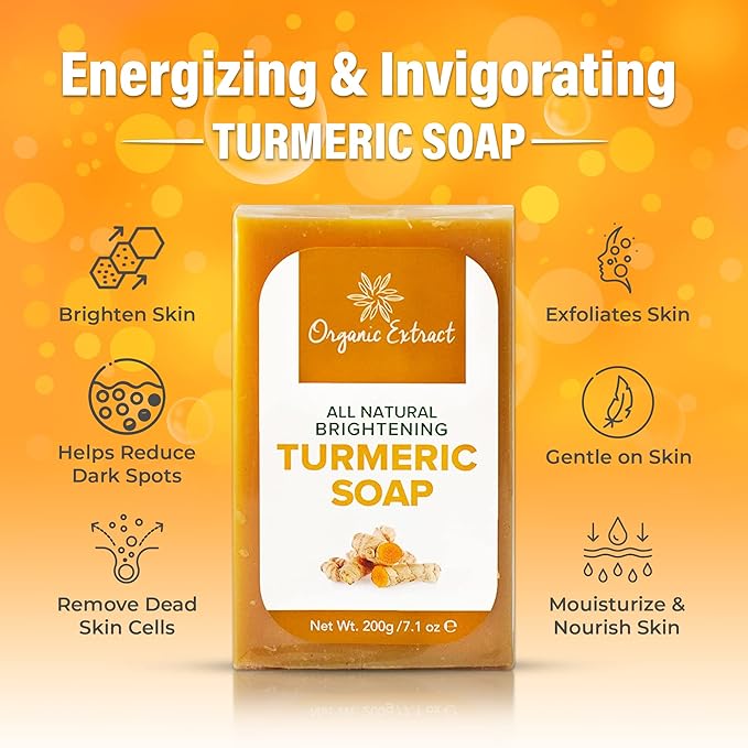 Organic Extract Tumeric Soap Bar - 200g - Image 5