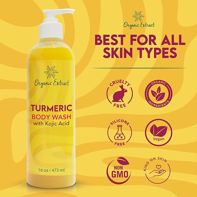 Organic Extract Kojic Turmeric Body Wash - 16oz - Image 3