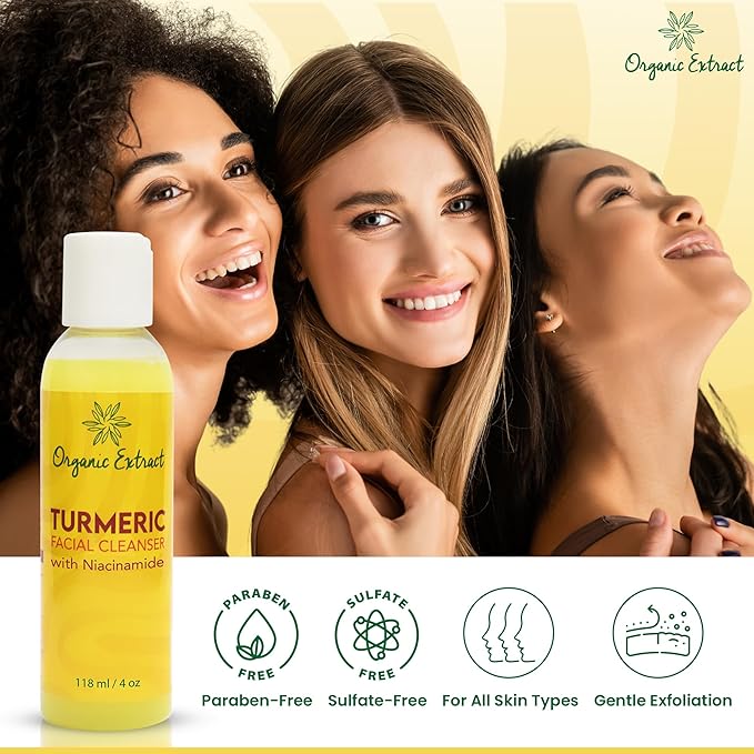 Organic Extract Turmeric Facial Cleanser – 4oz - Image 5