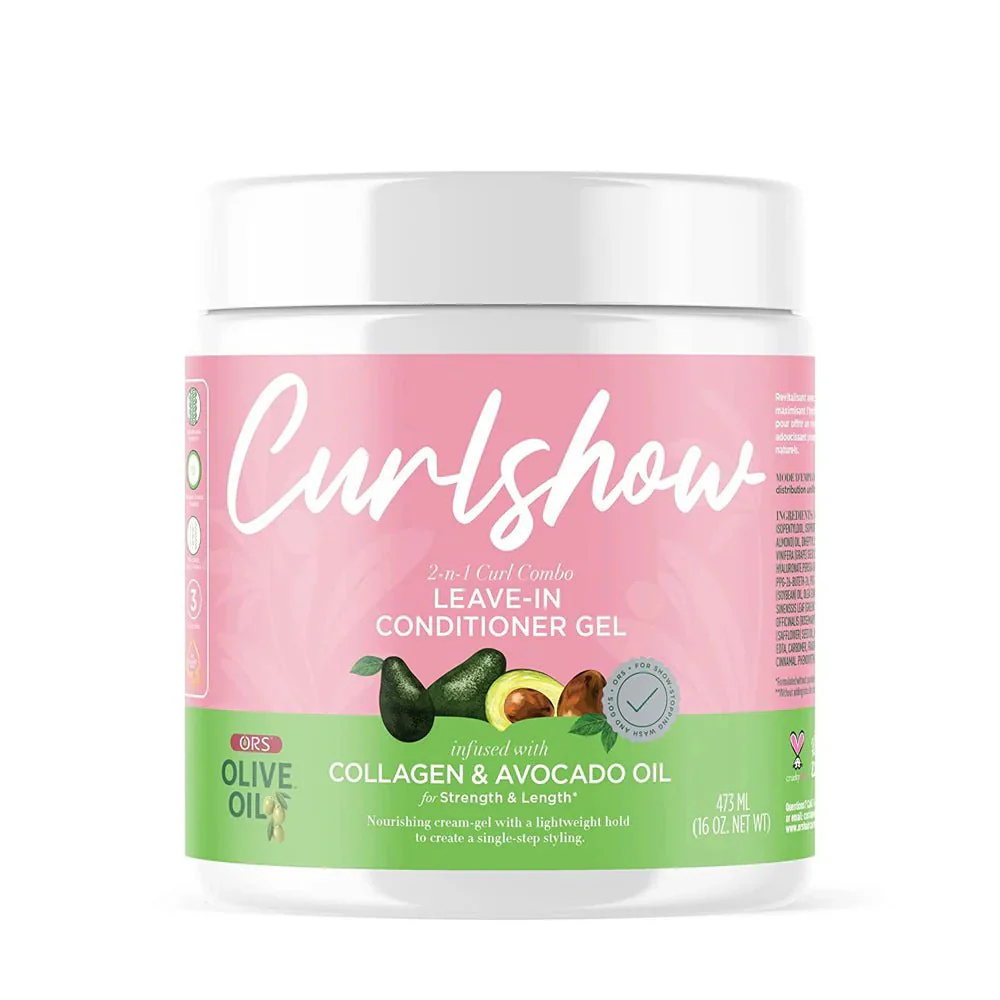 ORS Olive Oil Leave-In Conditioner Gel with Collagen & Avocado Oil – 16 oz